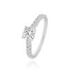 Joyeria Fina GVR | Anillo Compromiso Oro Bco Con Diamante La Oro Blanco