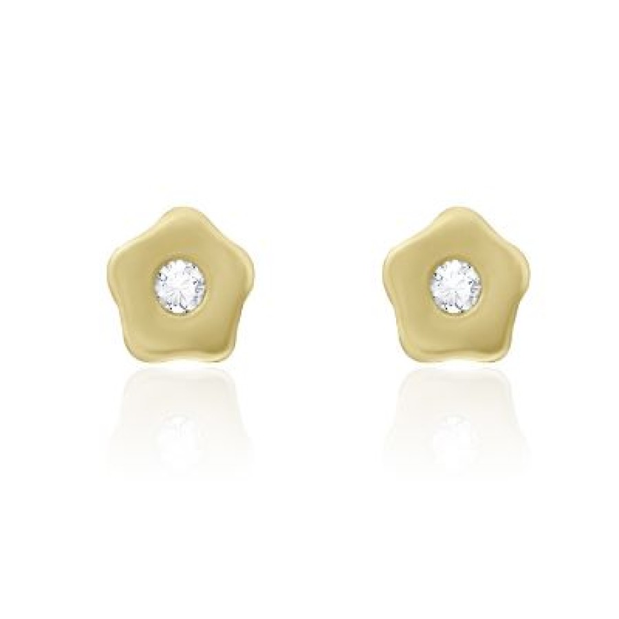 Joyeria Fina GVR | Broqueles Oro 14K Con Diamante