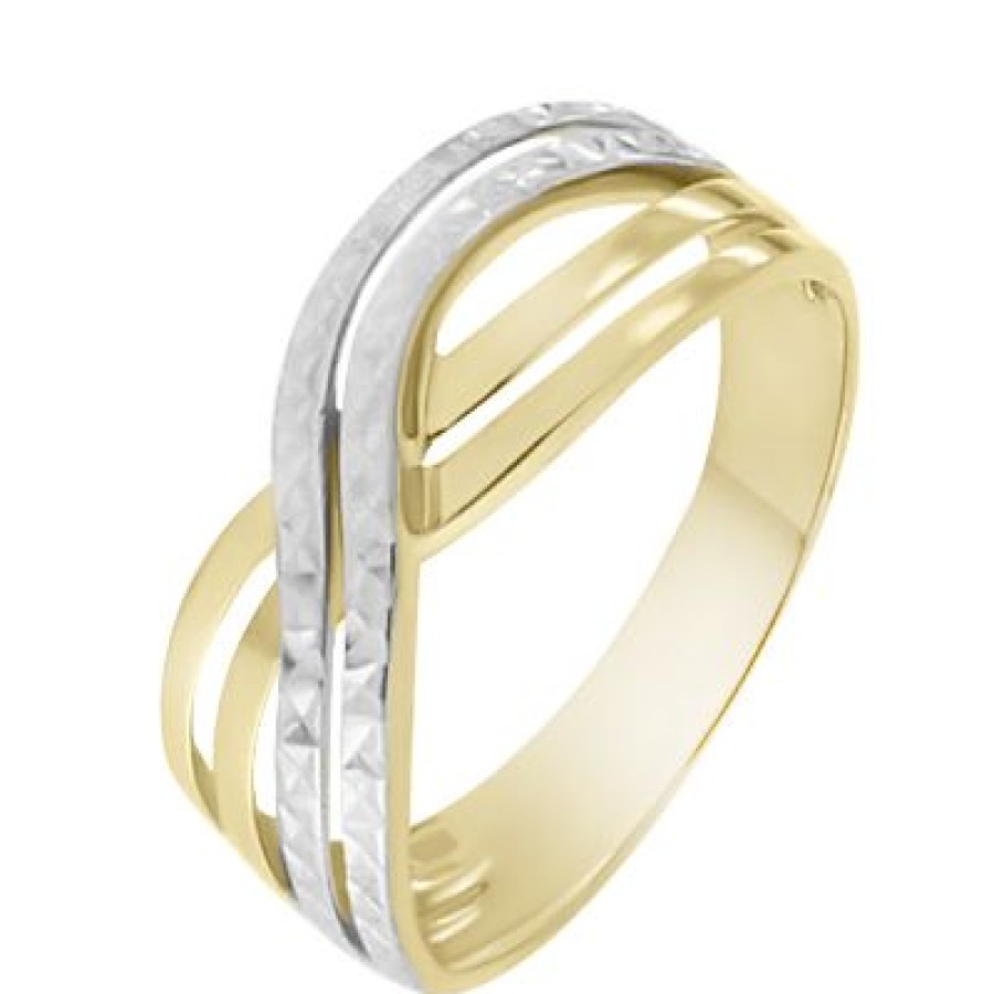 Joyeria Fina GVR | Anillo Dama Oro Bicolor Oro Amarillo Y Blanco