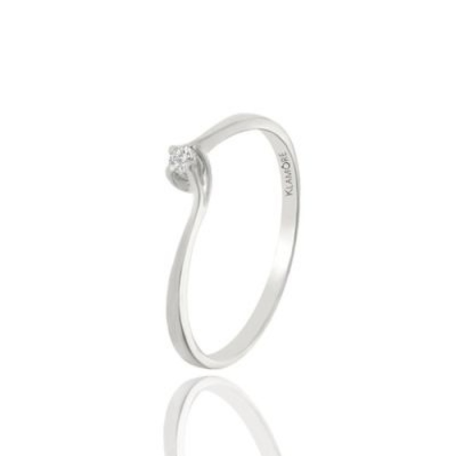 Joyeria Fina GVR | Anillo De Compromiso Elsa De Oro Blanco