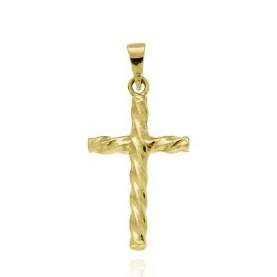 Joyeria Fina GVR | Cruz Caramelo Oro 14K Jl625