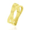 Joyeria Fina GVR | Anillo Dama Cruzado Tornillos Oro 14K Oro Amarillo