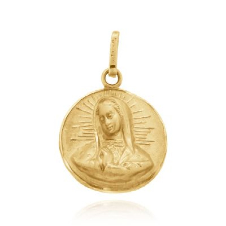 Joyeria Fina GVR | Medalla Redonda Virgen De Guadalupe Bustgr232