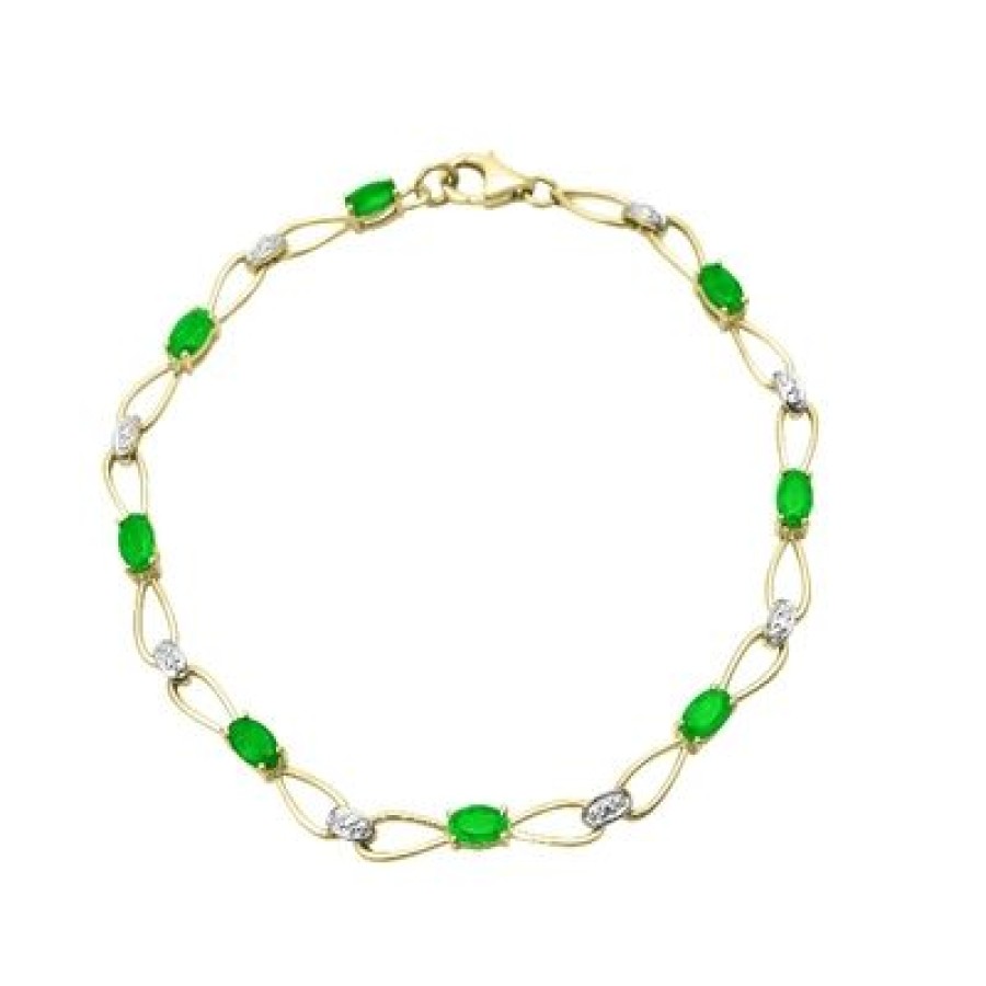 Joyeria Fina GVR | Pulsera Oro Con Diamante Y Gema Oro Amarillo