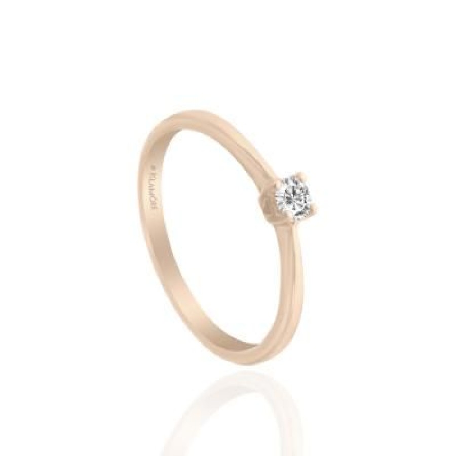 Joyeria Fina PEDIDO | Anillo De Compromiso 14K Con Di Bb232 Oro Rosa