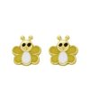 Joyeria Fina GVR | Broqueles Mariposa Oro Con Esmatle Jl940