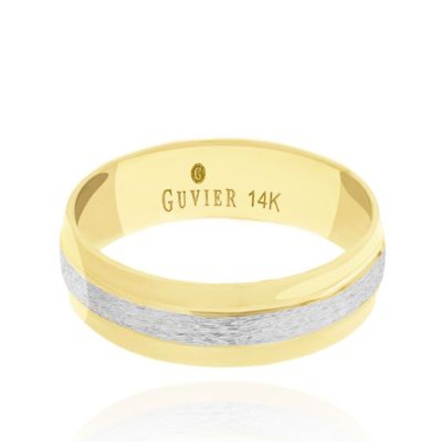 Joyeria Fina PEDIDO | Argolla Guvier Oro 14K 6Mm 4 Oro Amarillo Y Blanco