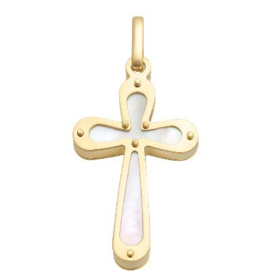 Joyeria Fina GVR | Cruz Oro 14K Con Madre Perla