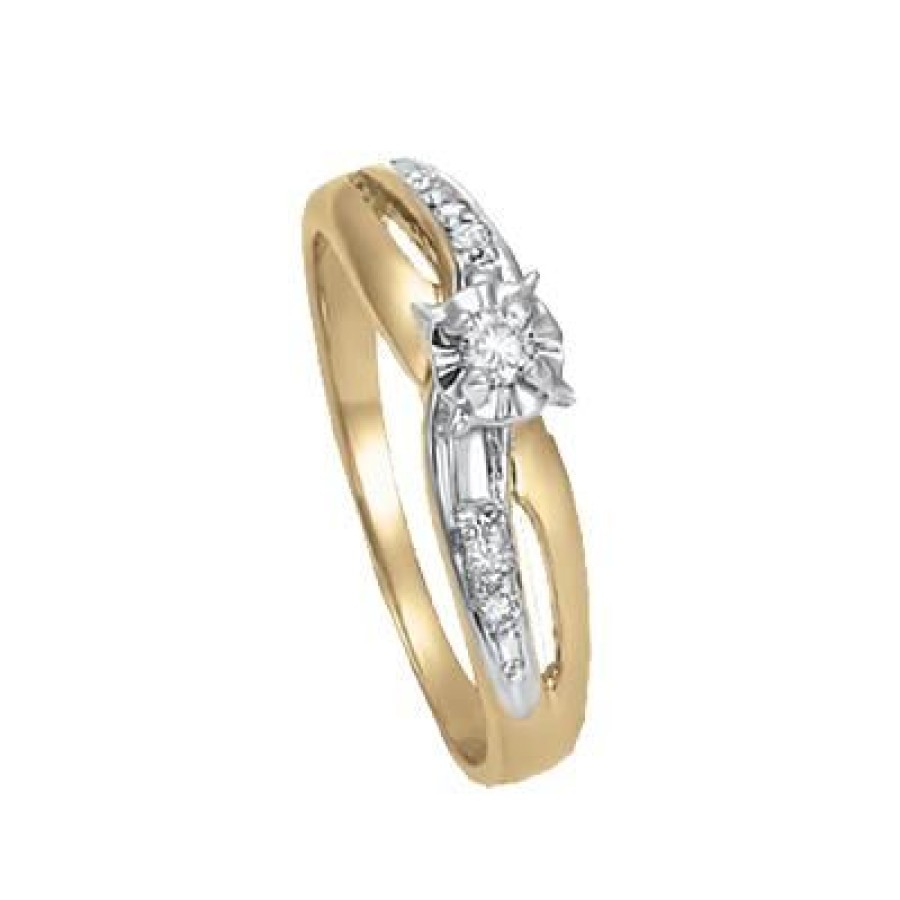 Joyeria Fina GVR | Anillo De Compromiso Oro 14K Con 10 Pun Rm312