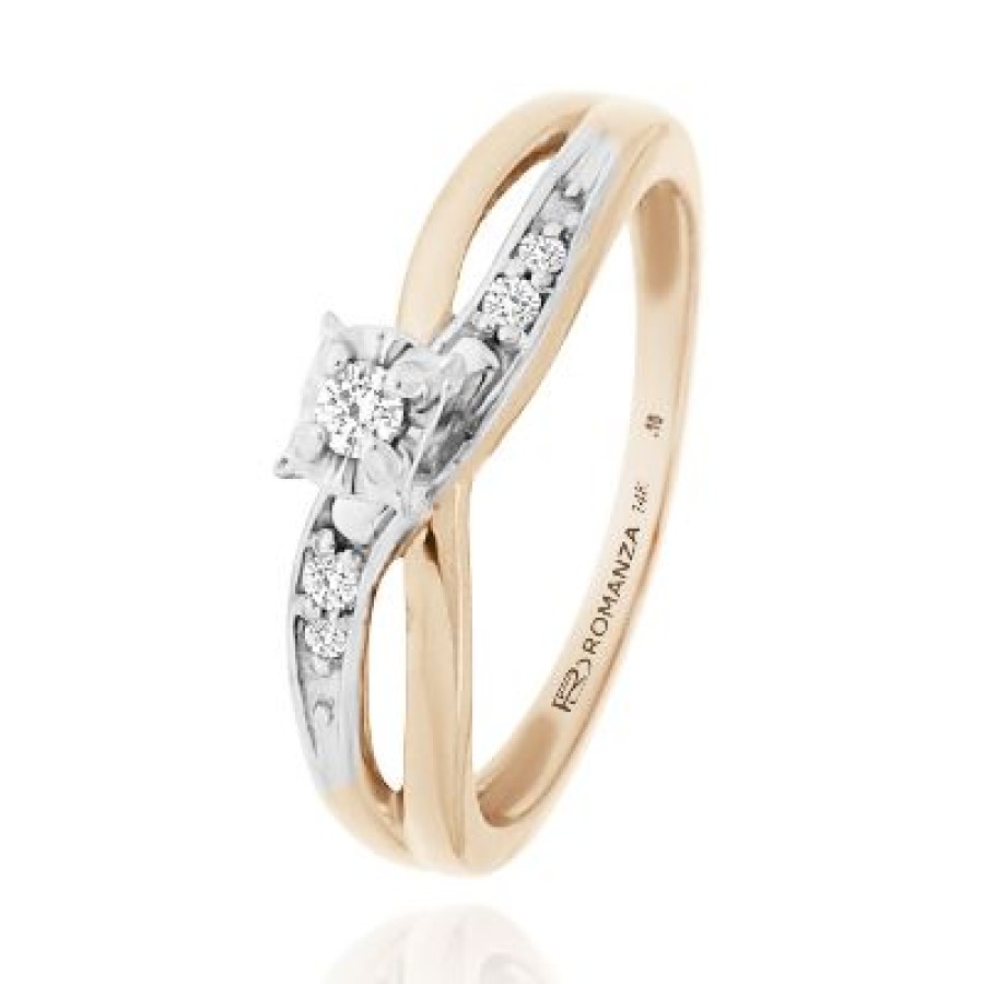 Joyeria Fina GVR | Anillo De Compromiso Oro 14K Con 10 Pun Rm312