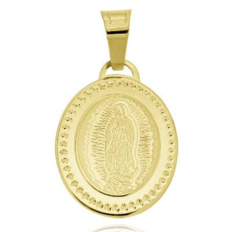 Joyeria Fina GVR | Medalla Virgen Gpe Oro 14K Bisel Diamant