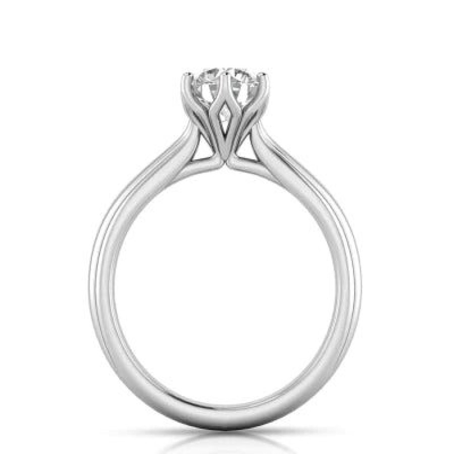 Joyeria Fina GVR | Anillo De Compromiso Oro Bco Con Diamante Oro Blanco