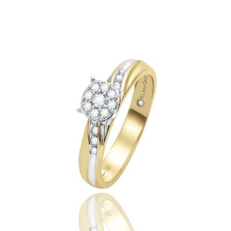 Joyeria Fina GVR | Anillo De Compromiso Mara Oro 14K Con 20 Bb72 Oro Amarillo