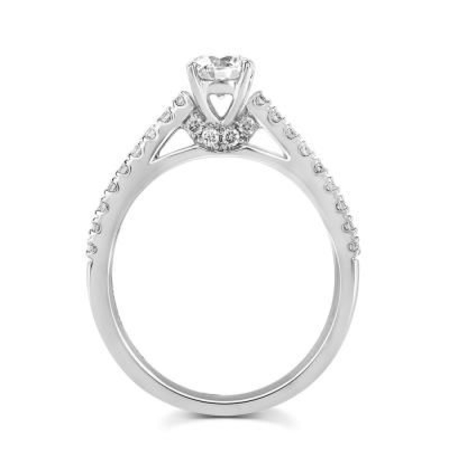 Joyeria Fina GVR | Anillo De Compromiso Oro Bco Con Diamante Oro Blanco