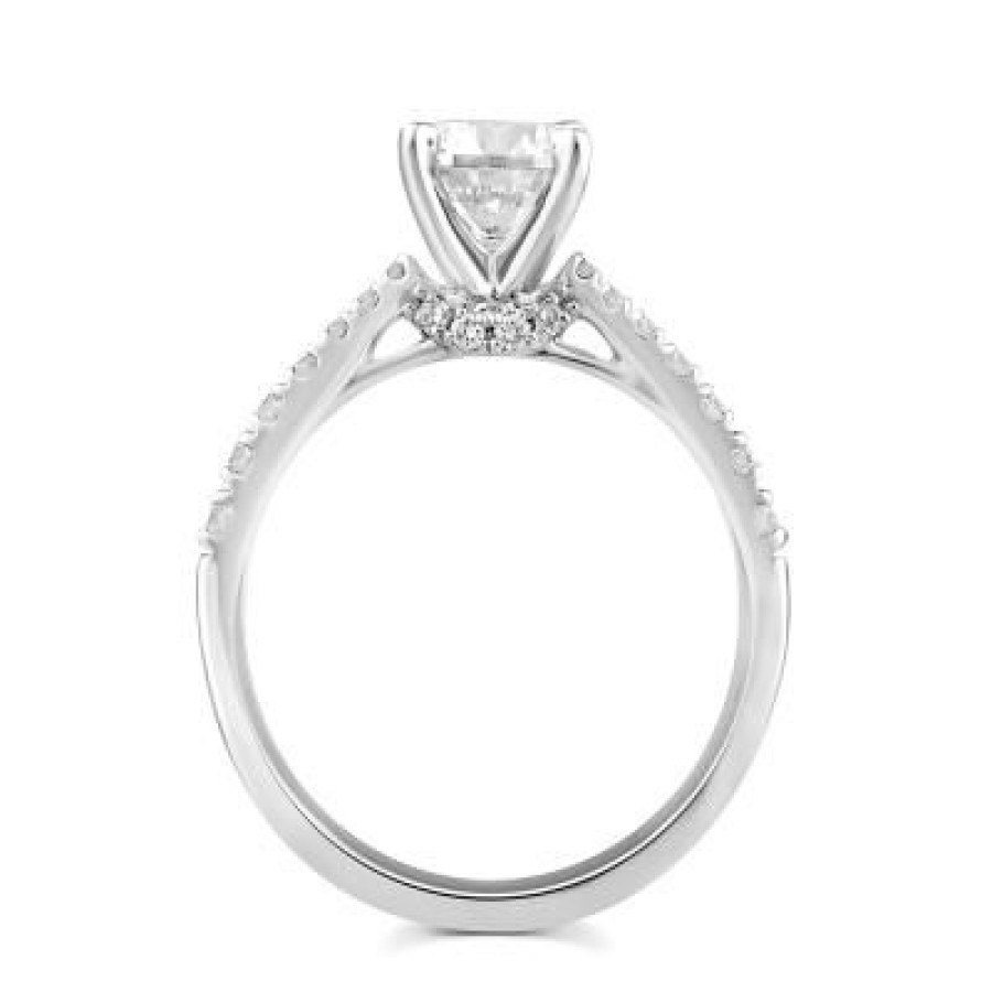 Joyeria Fina GVR | Anillo De Compromiso Oro Bco Con Diamante Oro Blanco