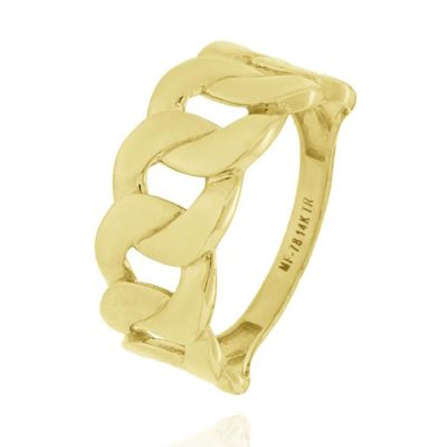 Joyeria Fina GVR | Anillo Barbado Plano Oro 14K Oro Amarillo