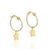 Joyeria Fina PEDIDO | Arracadas Lucky Con Charm Flor Oro 14K