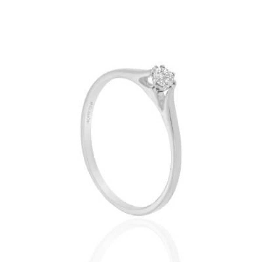 Joyeria Fina PEDIDO | Anillo De Compromiso 14K Con Bb232 Oro Blanco