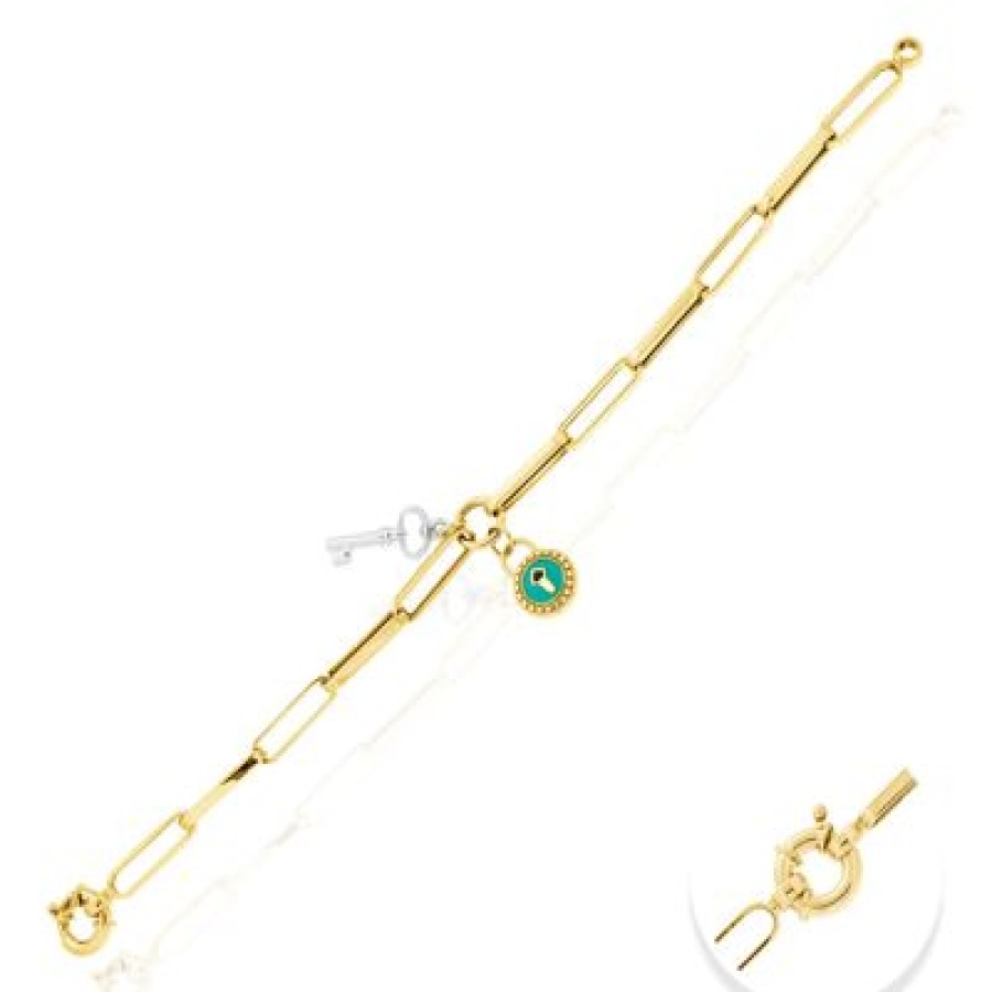 Joyeria Fina GVR | Pulsera Clip Con Llave Ar132