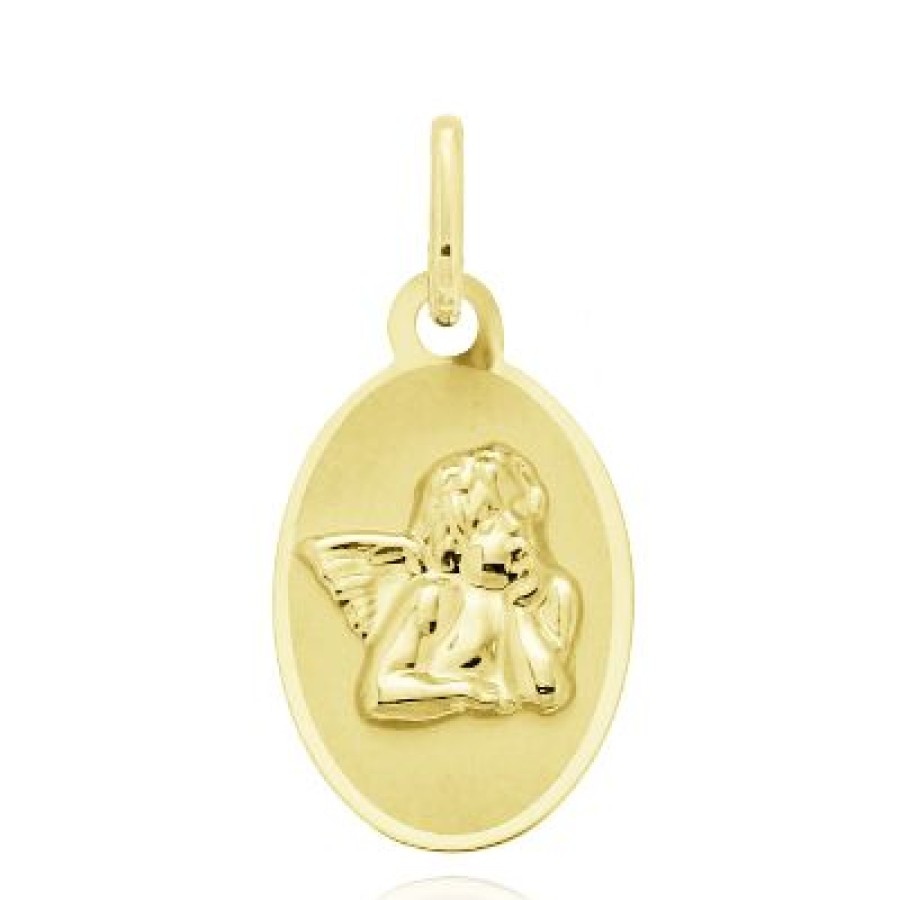 Joyeria Fina GVR | Medalla Angelito Ovalada Oro 14K