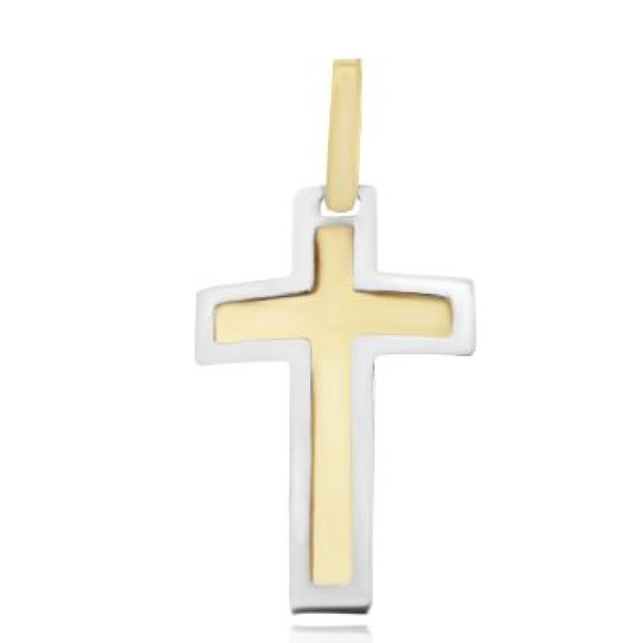 Joyeria Fina GVR | Cruz Oro Bicolor 14K