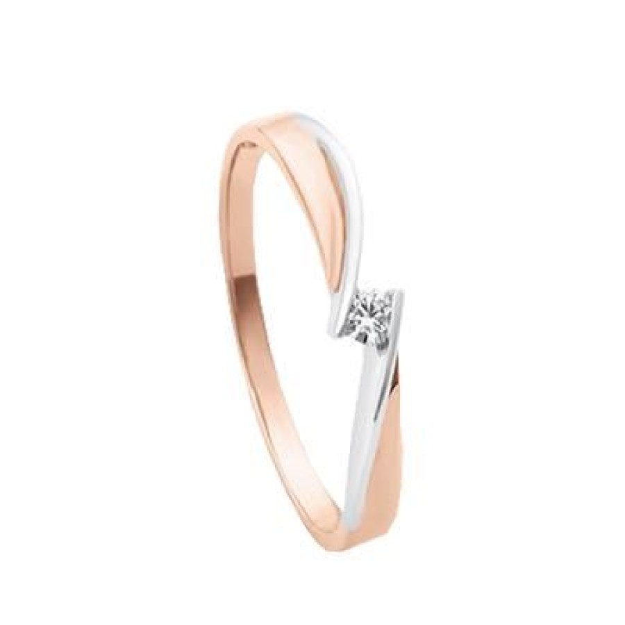 Joyeria Fina GVR | Anillo De Compromiso Oro Blanco Y Rosa Oro Rosa Y Blanco