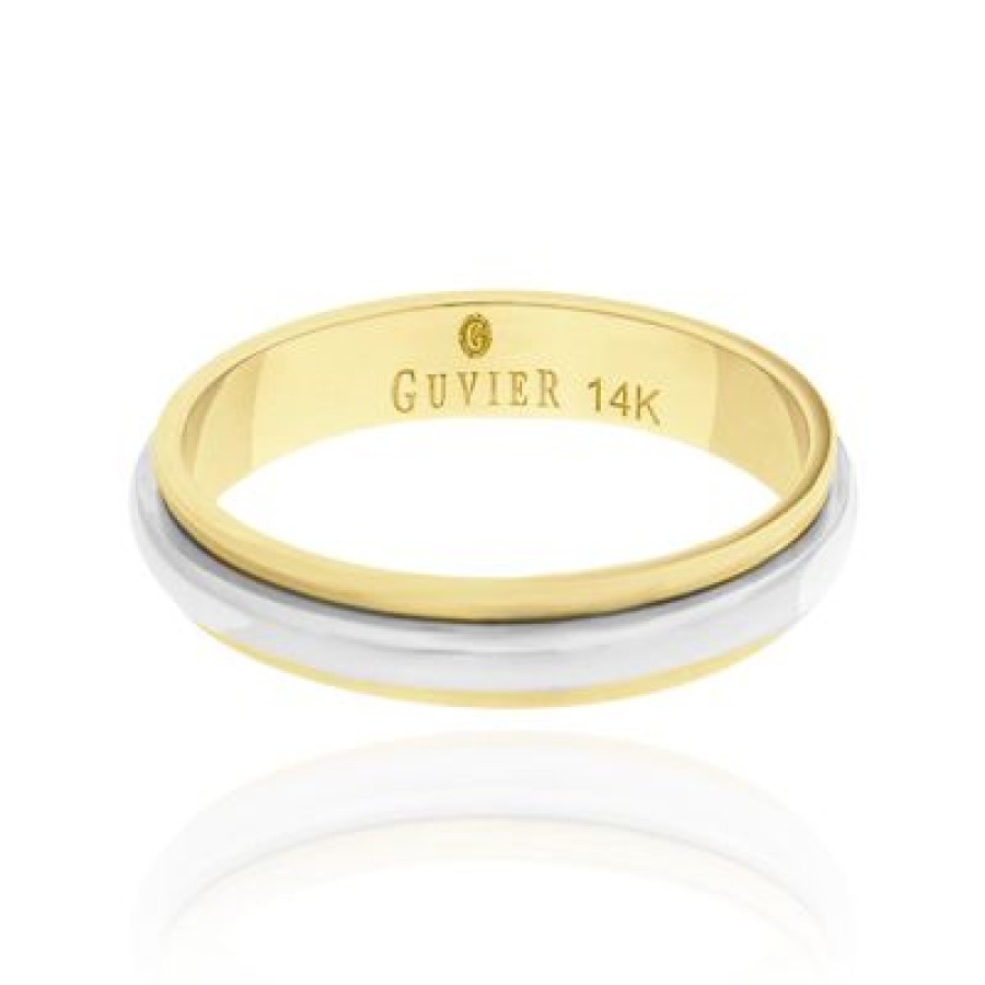 Joyeria Fina PEDIDO | Argolla Guvier Oro 14K 4Mm 4 Oro Amarillo Y Blanco