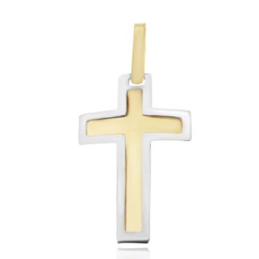 Joyeria Fina GVR | Cruz Oro Bicolor 14K