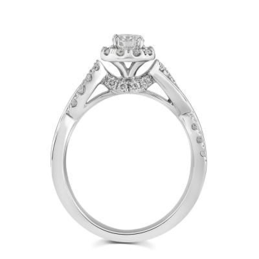 Joyeria Fina GVR | Anillo De Compromiso Oro Bco Con Diamante Oro Blanco