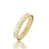 Joyeria Fina PEDIDO | Argolla Eliza Oro 14K Con 3 Puntos Oro Amarillo Y Blanco