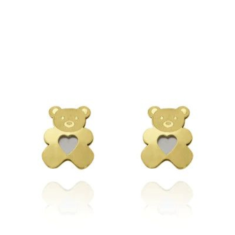 Joyeria Fina GVR | Aretes Osito Oro 14K