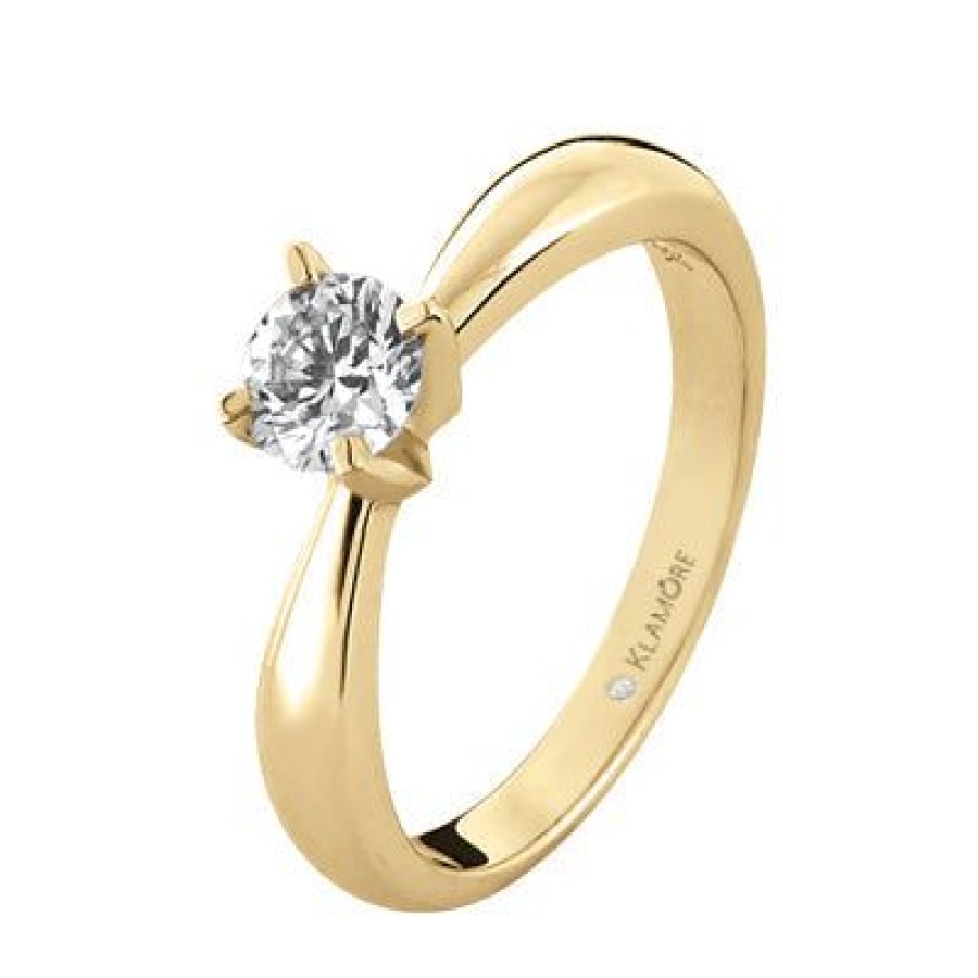 Joyeria Fina PEDIDO | Anillo De Compromiso Oro 18K Con Diamante Bb122 Oro Amarillo