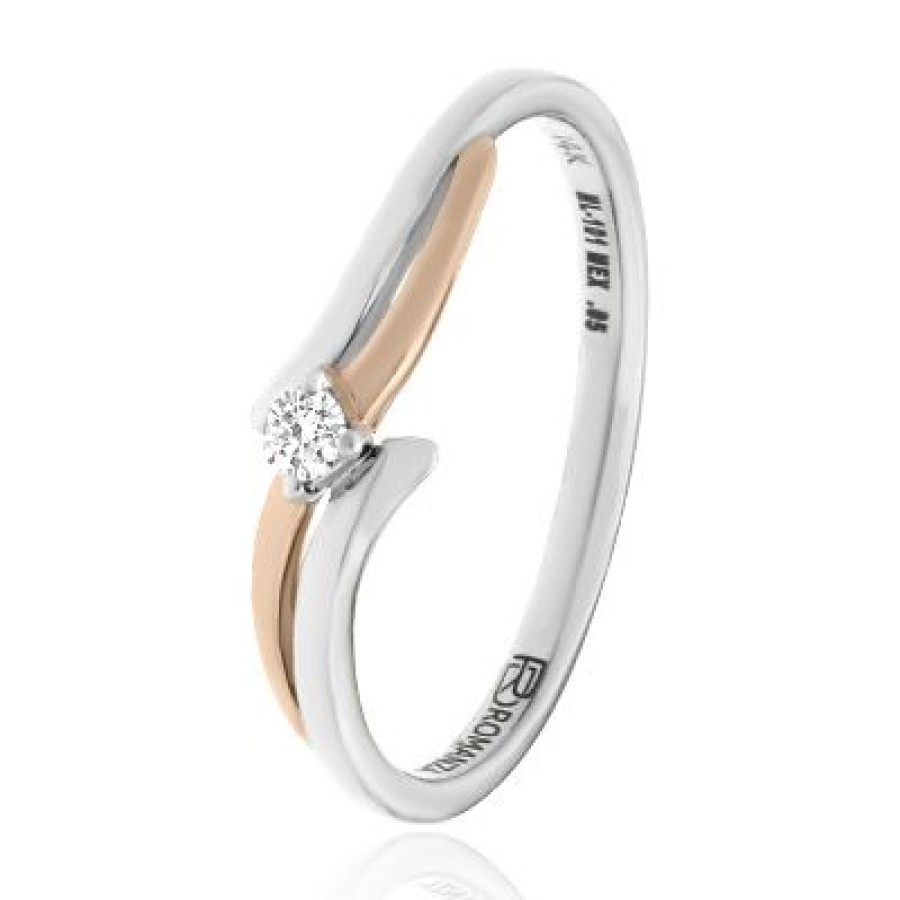 Joyeria Fina GVR | Anillo De Compromiso Oro Blanco Y Rosa 1