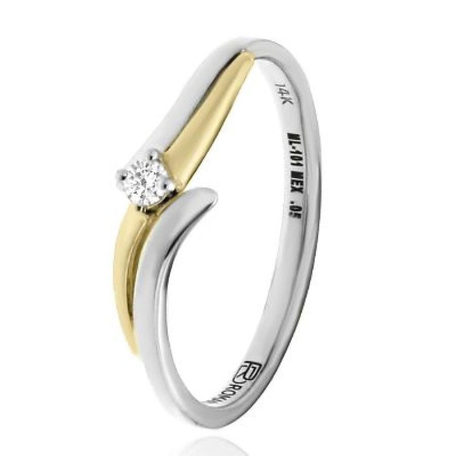 Joyeria Fina GVR | Anillo De Compromiso Oro Blanco Y Rosa 1