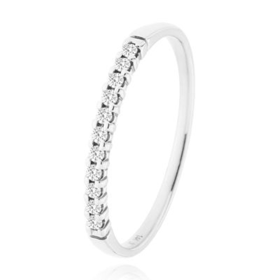 Joyeria Fina GVR | Churumbela Oro Bco Con Diamante Oro Blanco