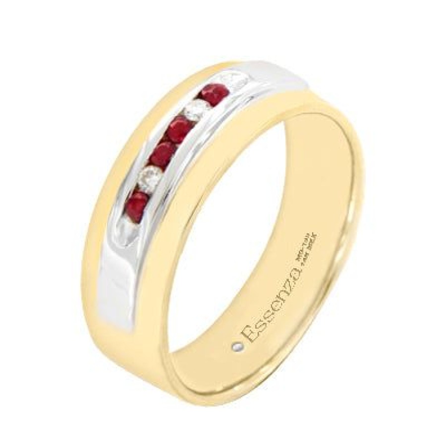 Joyeria Fina PEDIDO | Argolla Galeon Oro 18K Con 4 Puntos Oro Amarillo Y Blanco