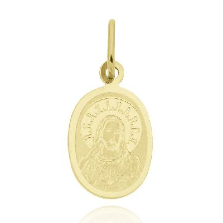 Joyeria Fina GVR | Medalla Sagrado Corazon Ovalada Oro 14K