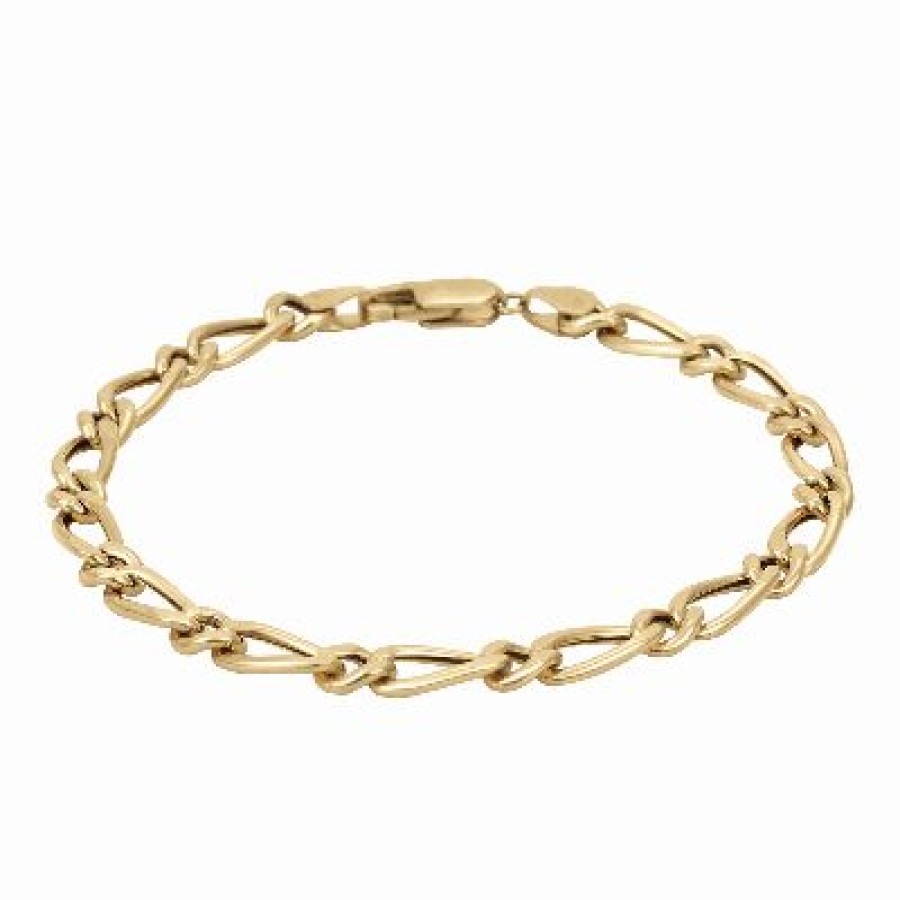 Joyeria Fina GVR | Pulsera Caballero Figaro 1X1 Oro 14K