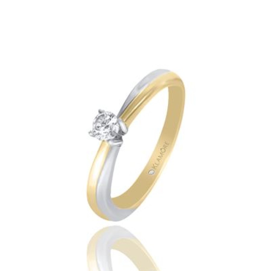 Joyeria Fina GVR | Anillo De Compromiso Giselle Oro Blanco Bb72 Oro Amarillo