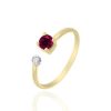 Joyeria Fina GVR | Anillo Oro Con Diamante Y Rubi