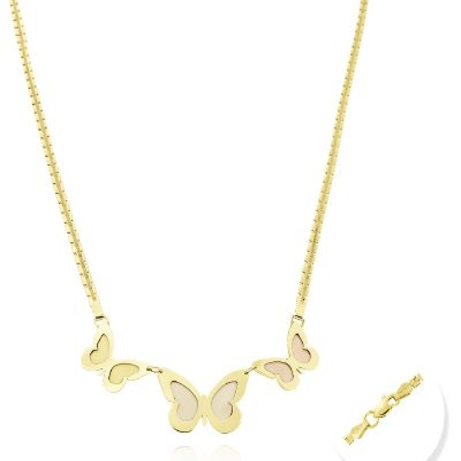 Joyeria Fina GVR | Gargantilla Mariposas Oro 14K