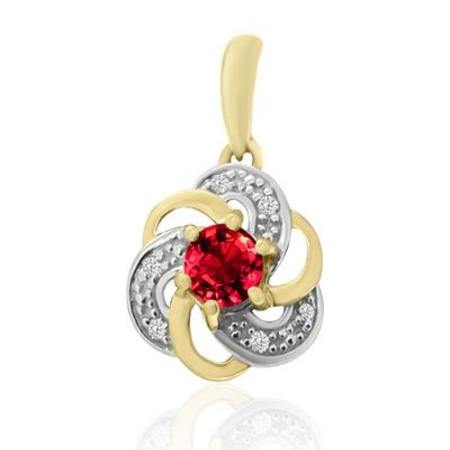 Joyeria Fina GVR | Dije Oro 14K Con Diamante Y Rubi