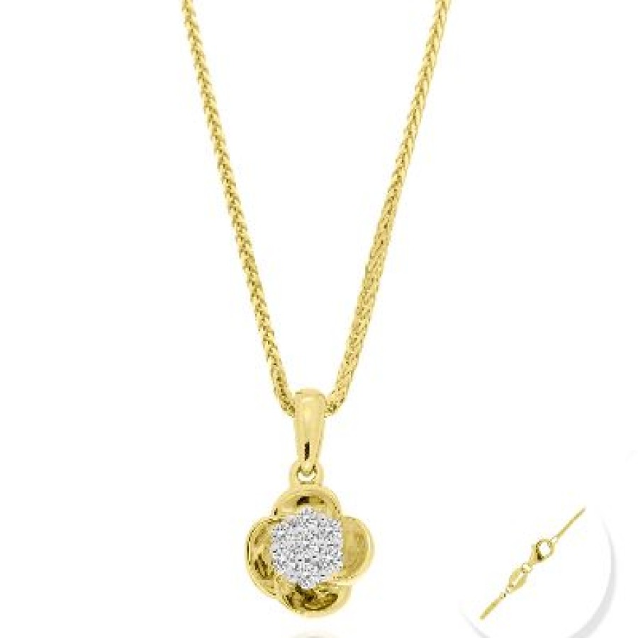 Joyeria Fina GVR | Dije Con Cadena Oro 14K Con 14 Puntos