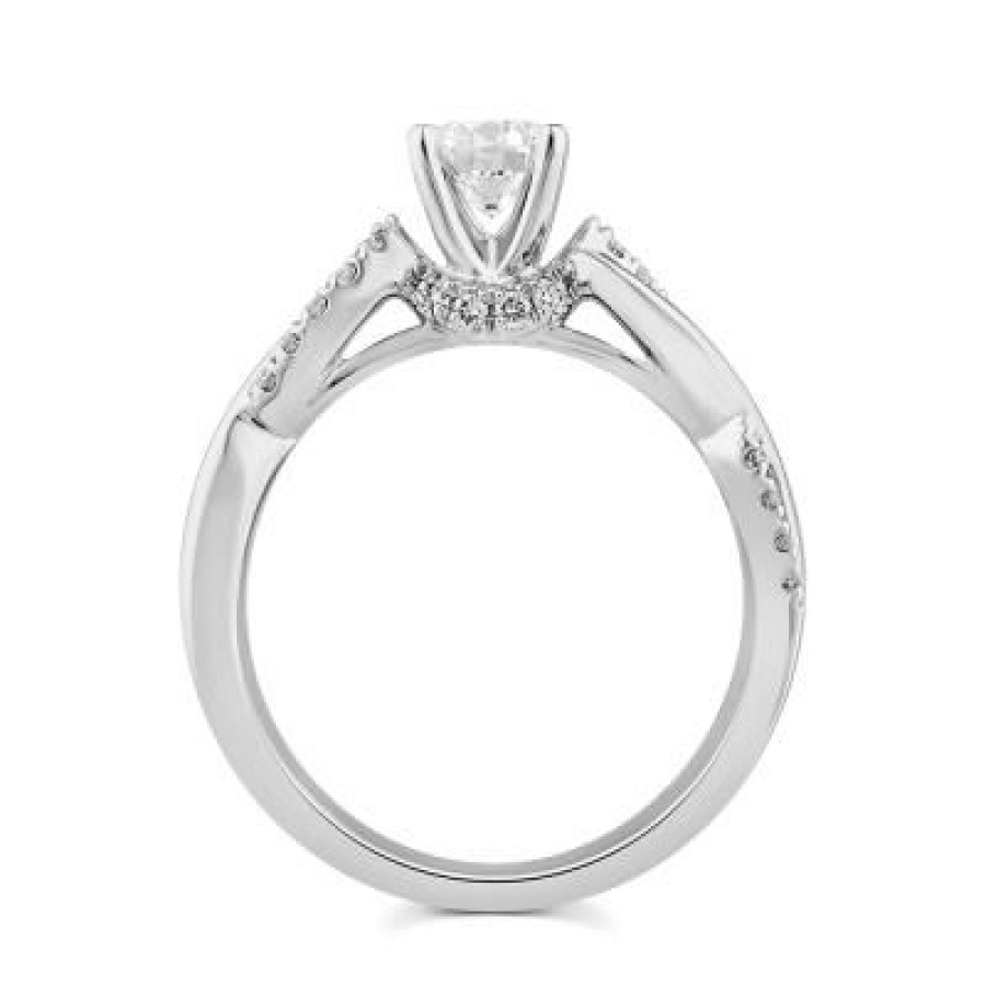 Joyeria Fina GVR | Anillo De Compromiso Oro Bco Con Diamante Oro Blanco