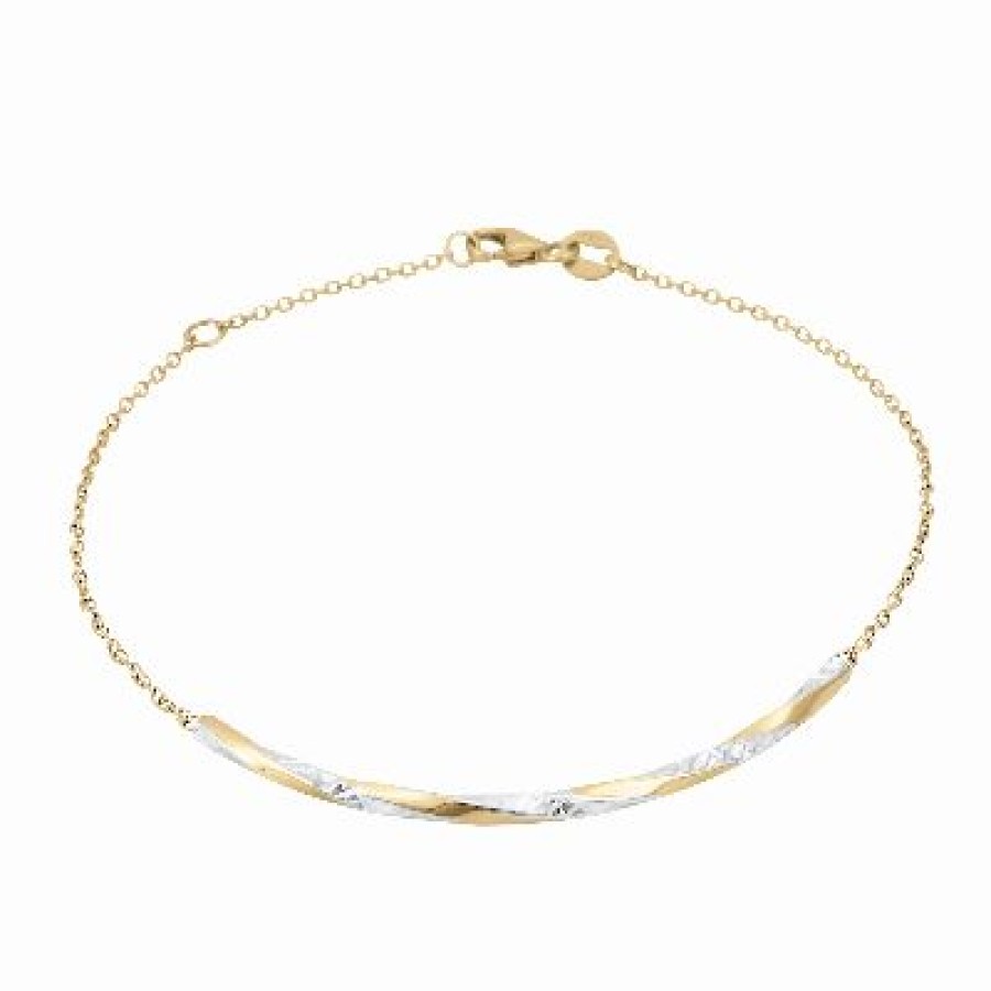 Joyeria Fina GVR | Pulsera Dama Oro Amarillo Y Blanco 14K