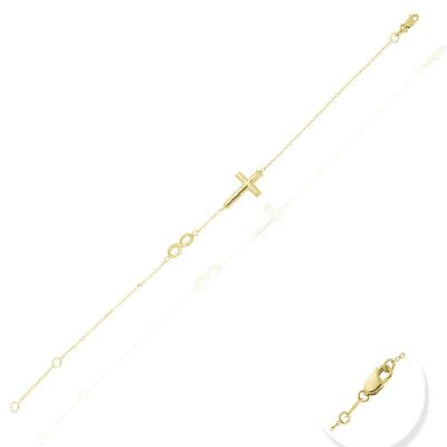 Joyeria Fina GVR | Pulsera Dama Cruz Oro 14K