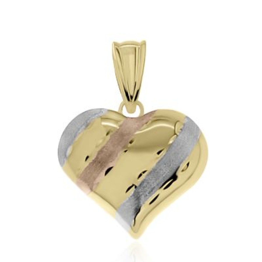 Joyeria Fina GVR | Dije Corazon Oro Florentino 14K