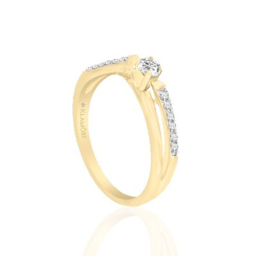 Joyeria Fina GVR | Anillo De Compromiso Oro Con Diamant Oro Amarillo