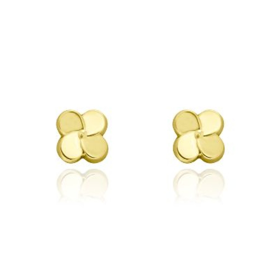 Joyeria Fina GVR | Broqueles Trebol Oro 14K