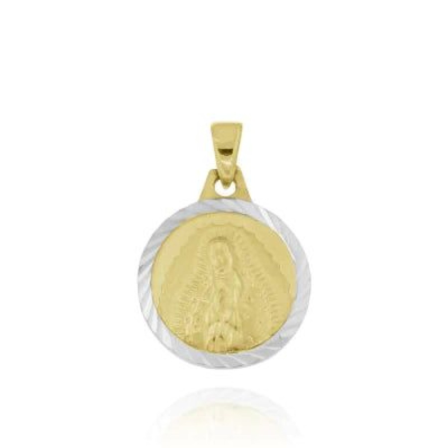 Joyeria Fina GVR | Medalla Virgen De Gudalupe Oro Bicolor 1